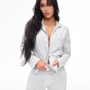 Skims Long Sleeve Button Up Pajama Top - 4X